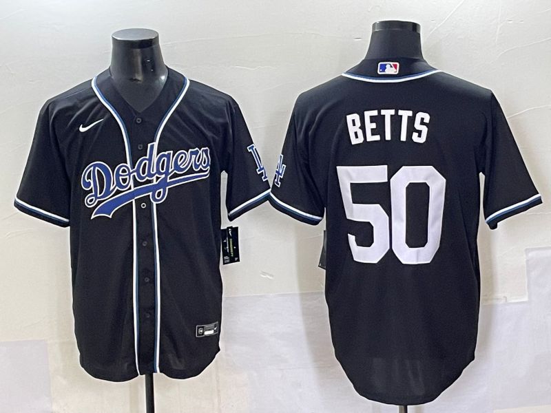Men 2025 Los Angeles Dodgers #50 Betts Black Three generations Fashion Nike MLB Jersey style 7041->los angeles dodgers->MLB Jersey